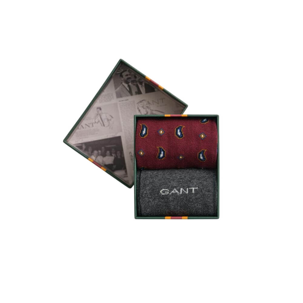 GANT 2-Pack Paisley Patterned Mens Socks Gift Box